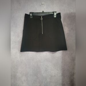 Forever 21 Black Zip Up Mini Skirt Size Large